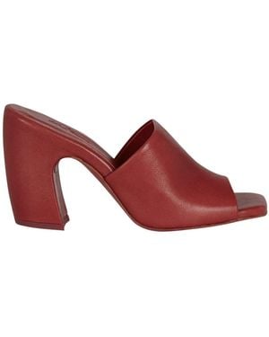 Cortana Heeled Mules - Red