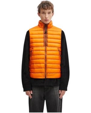 C.P. Company Jassen ,Oranje ,Leer Transitional Down Puffer Vest