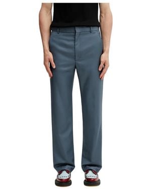 KENZO Broeken ,Grijs ,Wol Rechte Pantalon - Blauw