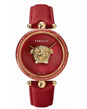 Versace Damenuhr Palazzo Empire Rotes Leder Stahlgehäuse 39Mm Vco12 0017