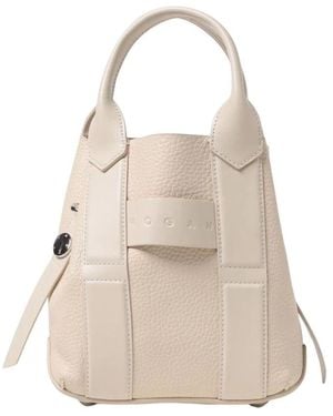 Hogan Elegante Weiße Mini Leder Tasche - Natur