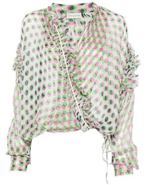 Dries Van Noten Overhemden ,Veelkleurig ,Blouses - Wit
