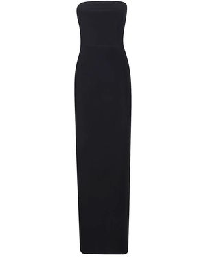 Norma Kamali Kleedjes ,Zwart ,Polyester Strapless Lange Jurk