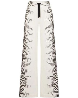 Roberto Cavalli Zebra Print Broek - Wit