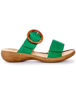 Rieker Flat Sandals - Green