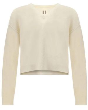 Rick Owens V-Neck Knitwear - Blanc
