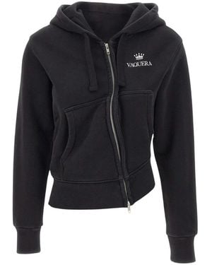 VAQUERA Hoodies & Sweatvesten ,Zwart ,Katoen Twisted Hoodie - Blauw