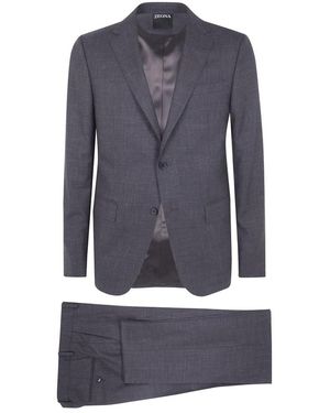 ZEGNA Single Breasted Suits - Blue