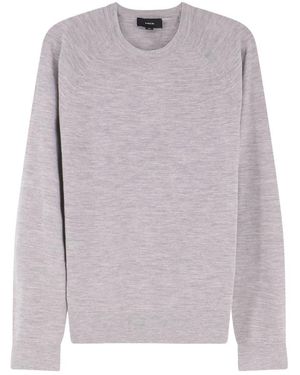Vince Leichtgewichtiger Woll-Kaschmir-Pullover Mit Rundhalsausschnitt - Grau
