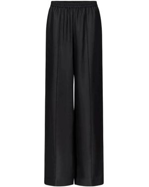 Loulou de Saison Lars Wide-Leg Elastische Taille Broek - Zwart