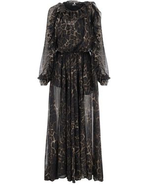 Just Cavalli Printed Pleated Dress - Black