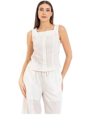 Kocca Sleeveless Tops - White