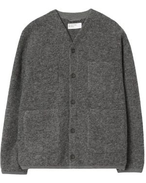 Universal Works Wollfleece-Cardigan - Grau