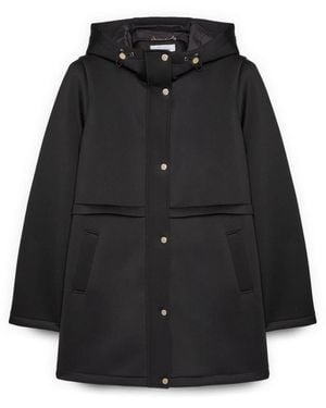 FIORELLA RUBINO Jassen ,Zwart ,Polyester Hooded Scuba Jacket