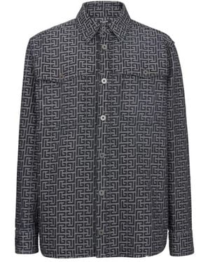 Balmain Casual Overhemden - Grijs