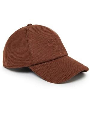 Iceberg Haselnussgerippte Strick-Baseballkappe Mit Stickerei - Braun