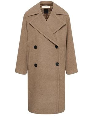 Inwear Double-Breasted Coats - Natural