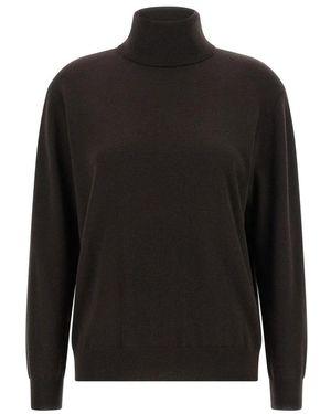 Brunello Cucinelli Kaschmir-Rollkragenpullover Mit Monili - Schwarz