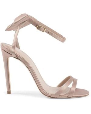 Dee Ocleppo Elegante Satin-Bogen-Absatzsandalen - Mettallic
