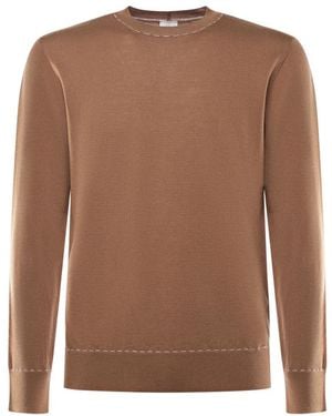 Eleventy Round-Neck Knitwear - Brown