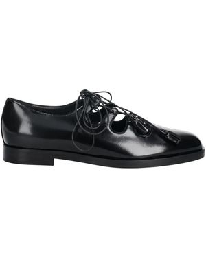 Max Mara Schoenen ,Zwart ,Leer Ghil Veterschoen