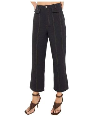 Acler Broeken ,Blauw ,Katoen Hoge Taille Rosina Jean Broek - Zwart