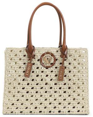 Versace La Medusa Große Tragetasche Aus Raffia - Mettallic