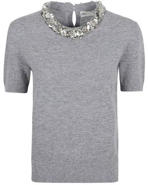 Tory Burch Round-Neck Knitwear - Grey