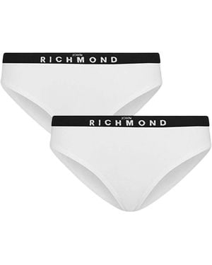 John Richmond Slips Mit Mittlerer Bundhöhe, 2Er-Pack - Weiß