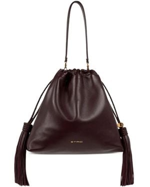 Etro Tassen ,Bruin ,Leer Kalispera Medium Bucket Bag