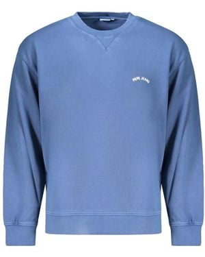 Pepe Jeans Hoodies & Sweatvesten ,Blauw ,Katoen John Crew Sweatshirt