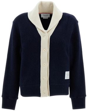 Thom Browne Cardigan Mit Schalkragen - Blau
