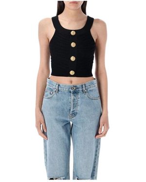Balmain Sleeveless Tops - Noir