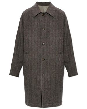 Eleventy Jassen ,Grijs ,Leer Cashmere Jas