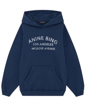 Anine Bing Hoodies & Sweatvesten ,Blauw Truien