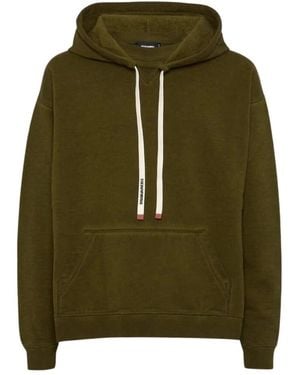 DSquared² Relaxed Fit Logo Drawstring Hoodie - Groen