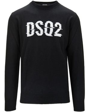 DSquared² Wollpullover mit logo - Schwarz