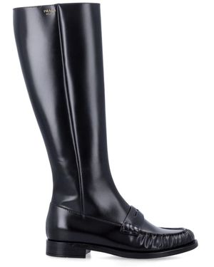 Prada Penny Hoge Laarzen - Zwart