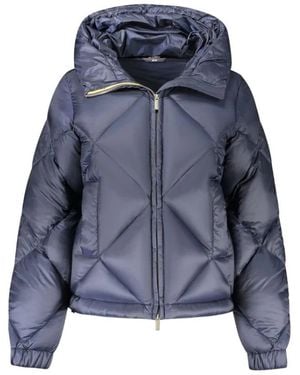K-Way Blauwe Damesjas Met Capuchon