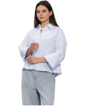 SELECTED Slfester Oversize 3/4 Shirt - Blauw