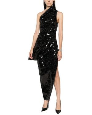 Rick Owens Sequin One-Shoulder Jurk - Zwart