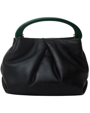Dries Van Noten Kleine Gefaltete Ledertasche - Schwarz