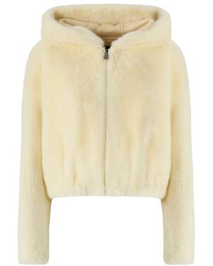 Pinko Gasteria Faux Fur Jas - Naturel