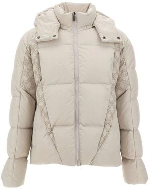 Off-White c/o Virgil Abloh Jassen ,Leer Bookish Racing Puffer Jacket - Naturel