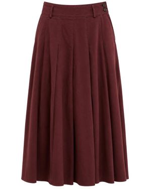 Pomandère High-Waist Plissee Midi Rock - Lila