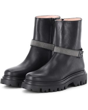 Fabiana Filippi Nappa Leder Stiefeletten - Schwarz