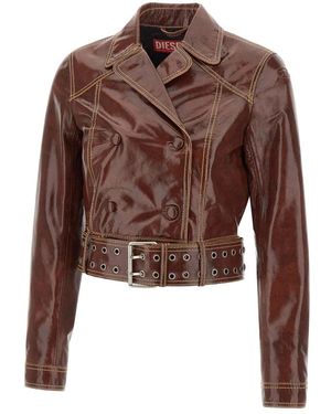 DIESEL Leather Jackets - Brown