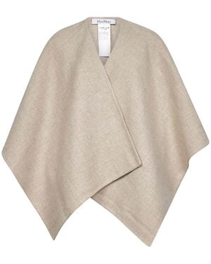 Max Mara Jassen ,Wol Alpaca Wol Asymmetrische Jas - Naturel