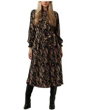 Moves Kleedjes ,Veelkleurig Midi Jurk Lavisa 2608 - Zwart