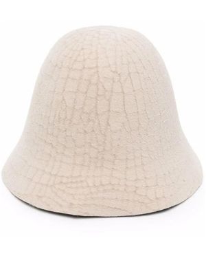 Flapper Accessoires ,Bucket Hat Met Craquelé-Textuur - Naturel